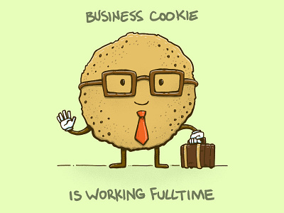 Full Time Cookie career cookie food fulltime illustration job working