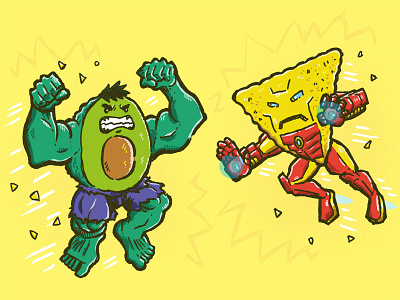Guac Off 2015 battle chip guacamole hulk illustration ironman marvel