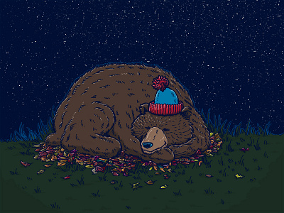 Sleepynight Novembear bear grizzly bear nap night sleep stars