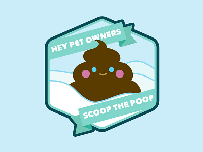Scoop the poop badge cats chicago cute dogs illustration poop scat turd vector winter