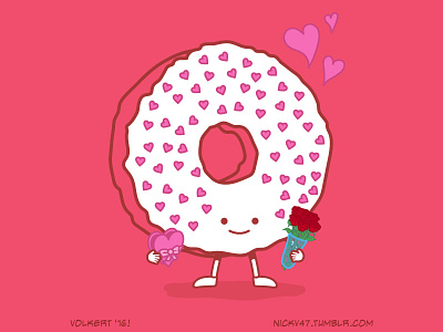 The Donut Valentine donut food heart love sweet valentine valentines day vector