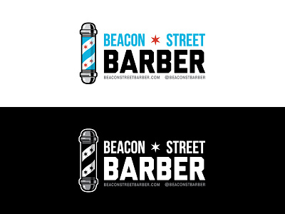 Beacon Street Barber Logo barber barber pole chicago haircut logo