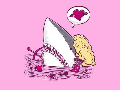 Another Cupid Shark cupid illustration love shark sharks in water valentines valentines day
