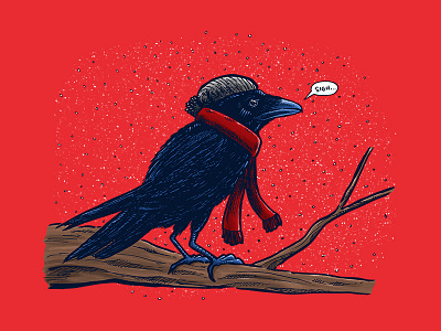 Annoyed IL Bird: The Crow annoyed chicago cold crow il illinois illustration midwest red weather