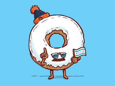 The Chicago Donut chicago donut doughnut flag illustration pastry stocking cap