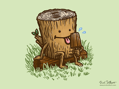 Popsicle Log illustration log lol popsicle wood wooden wtf