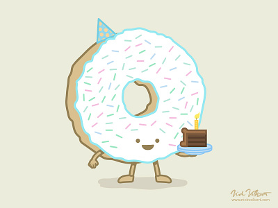 The Birthday Party Donut birthday birthday party cake donut illustration vector