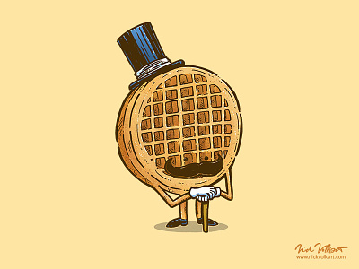 The Fancy Waffle breakfast fancy food formal illustration tophat waffle