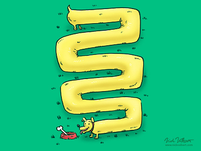 The Infinite Wiener Dog dachsund dog illustration wiener dog