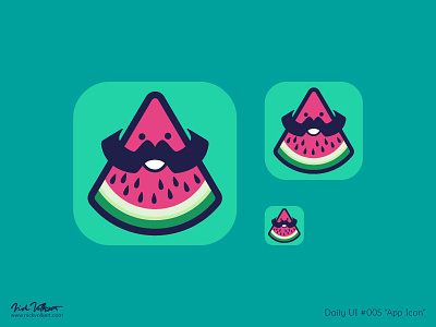 Daily UI #005 App Icon app app icon daily ui mustached ui watermelon