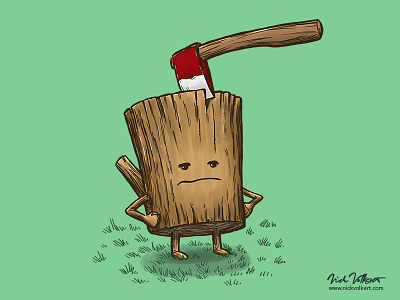 Bad Day Log 3: Splitting Headache axe bad day illustration log wood