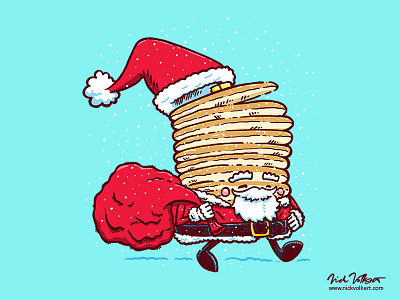 Santa Pancake captain pancake christmas holiday illustration pancake santa st nick xmas