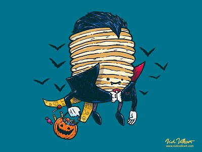 Spooky Pancake bats cartoon cute halloween illustration pancakes vampire