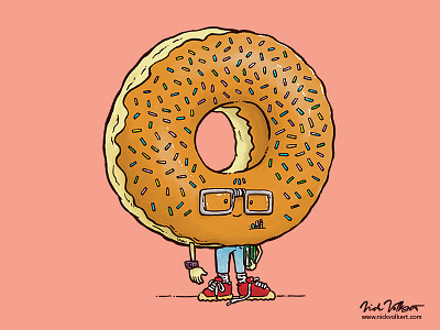 Nerd Donut awkward donut dork glasses illustration nerd school