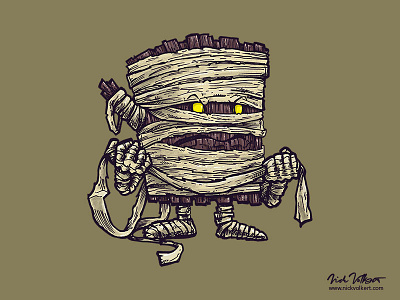 The Mummy Log art funny halloween illustration mummy