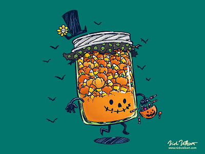 Halloween Jam candy candy corn halloween illustration jack o lantern jam jar top hat
