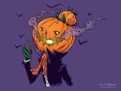 The Pumpkinbun halloween hipster illustraiton manbun october pumpkin