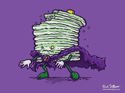 Captain Zombiecake breakfast halloween illustration pancake purple undead zombi zombie