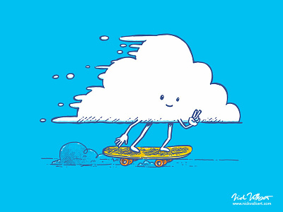 The Cloud Skater clean cloud illustration peace peace sign skateboard skater wind