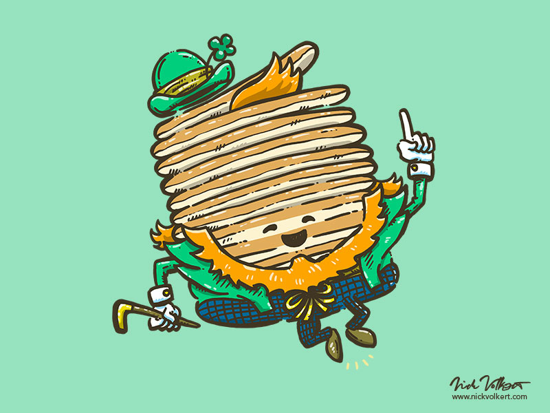 St Patricks Cakes illustration shamrock captain pancake pancakes luck irish st patricks day