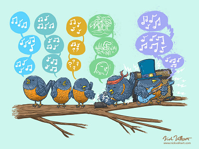 Spring Birds bird illustration music robin song spring spring festival summer