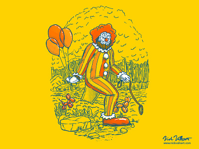 Clownfoot balloon bigfoot clown cryptozoology funny leash threadless