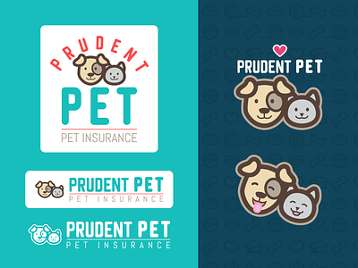 Prudent Pet Logos branding cat dog logo logo design pet pet insurance prudent pet vector