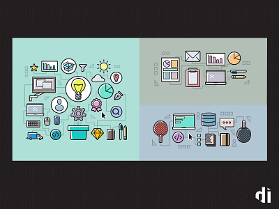 Digital Initiatives Home Page Graphics design icons illustration spot illustration startup vector