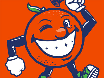 Otto citrus college fruit grin mascot orange otto smile syracuse tee design threadless vector