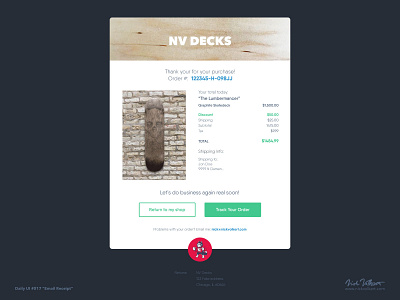 DailyUI #017 Email Receipt