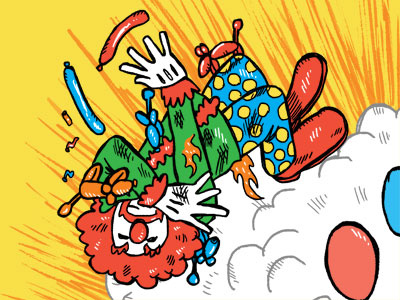 Balloon Animal Clown animal attack balloon clown clown shoes explosion