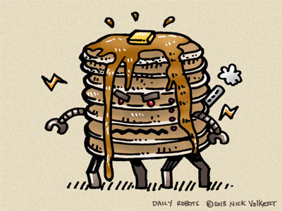 Pancake Bot daily robots illustration msce msced pancake robot