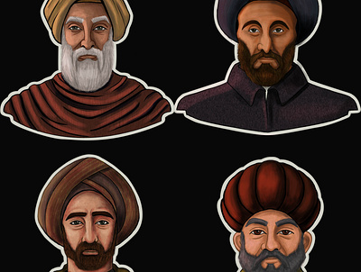 arabic characters design illustration