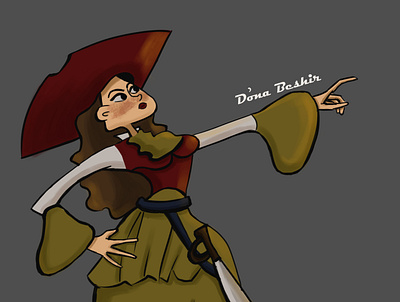 pirat girl design illustration