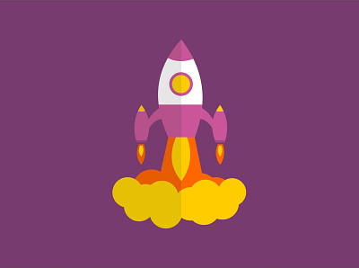 Purple Rocket art branding design flat icon illustration logo new ui ux vector