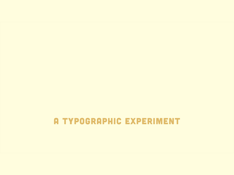Typographic Experiment