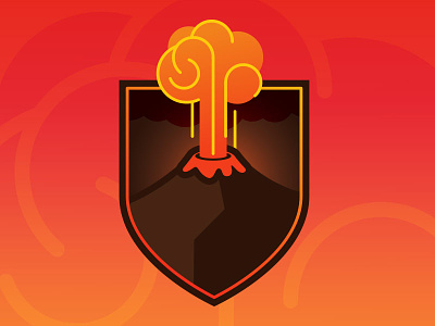 Volcano Emblem icon illustration lisa harris designs volcano