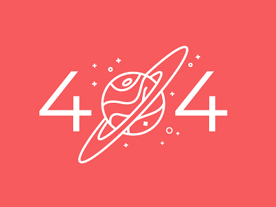 404 - Lost In Space 404 icon illustration planet space