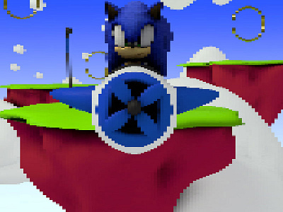 Sonic airplane 3ddesign ideation pixel