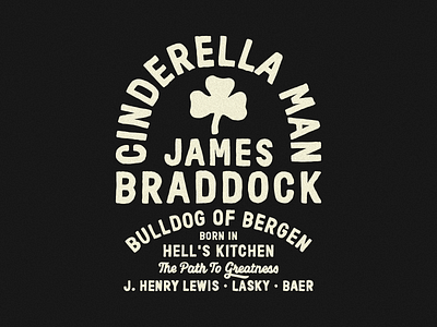 James "Cinderella Man" Braddock boxing branding custom lettering design flat graphic design illustration lock up typography