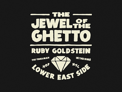 Ruby “The Jewel of the Ghetto” Goldstein boxing branding design flat graphic design illustration lettering ruby type typography