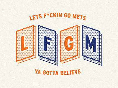 LFGM baseball branding design graphic design illustration illustrator mets minimal mlb retro
