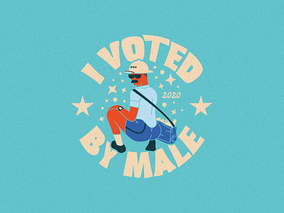 Vote by Male branding design flat graphic design illustration illustrator mailman sticker typography vote voted