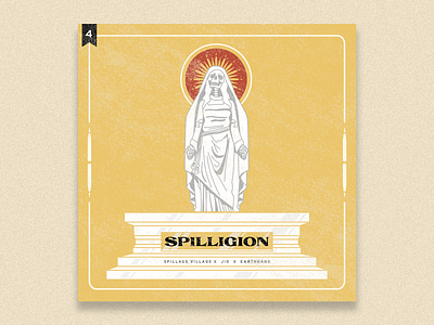 no.4: Spilligion album album art branding design dreamville flat graphic design hip hop illustration illustrator lettering rap religion spillage village typography