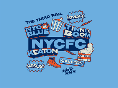 New York is blue baby ⚡️🔵⚡️ blue branding design flat gif graphic design illustration mls new york city football club nyc nycfc soccer stickers