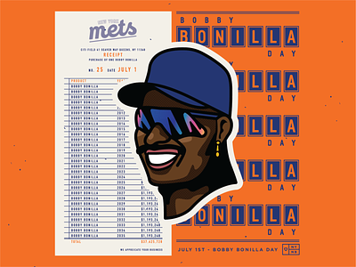Happy Bobby Bonilla Day baseball bobby bonilla branding branding design design flat graphic design illustration illustrator mets mlb money vector