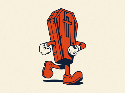 Ain’t no rest for the wicked branding coffin design flat graphic design halloween illustration illustrator mascot spooktober spooky vector walk