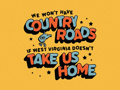 Country Roads branding congress country roads design flat graphic design illustration illustrator infrastructure puff vintage vote west virginia