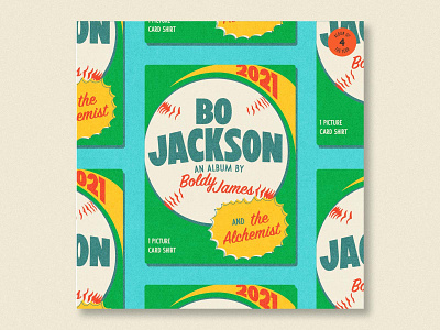 Bo Jackson album album of the year baseball bo jackson bo knows boldy james branding design flat graphic design hip hop illustration illustrator the alchemist