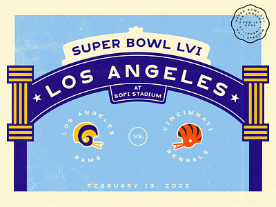Super Bowl LVI aaron donald bengals branding branding design cincinnati design flat football graphic design illustration illustrator joe burrow los angeles rams super bowl